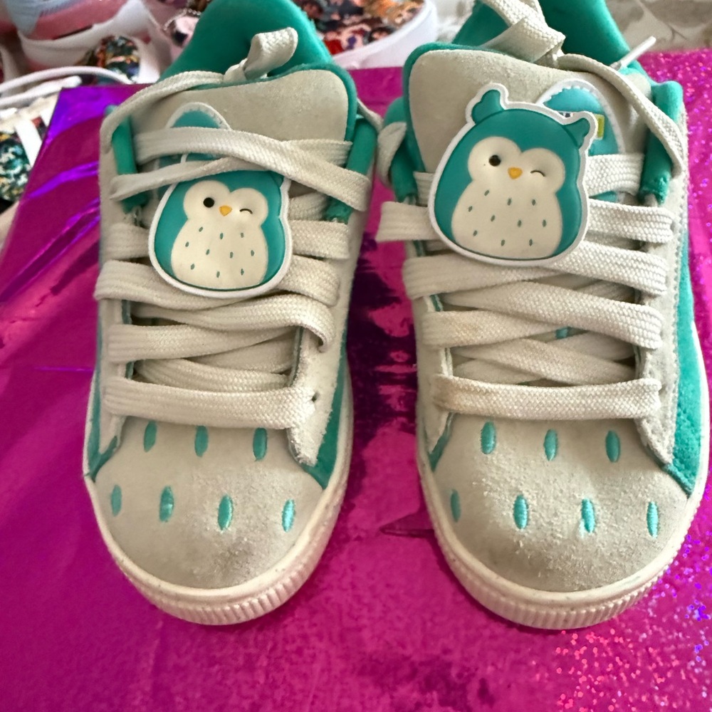 Puma Kids Teal and Cream Owl Accent Sneakers